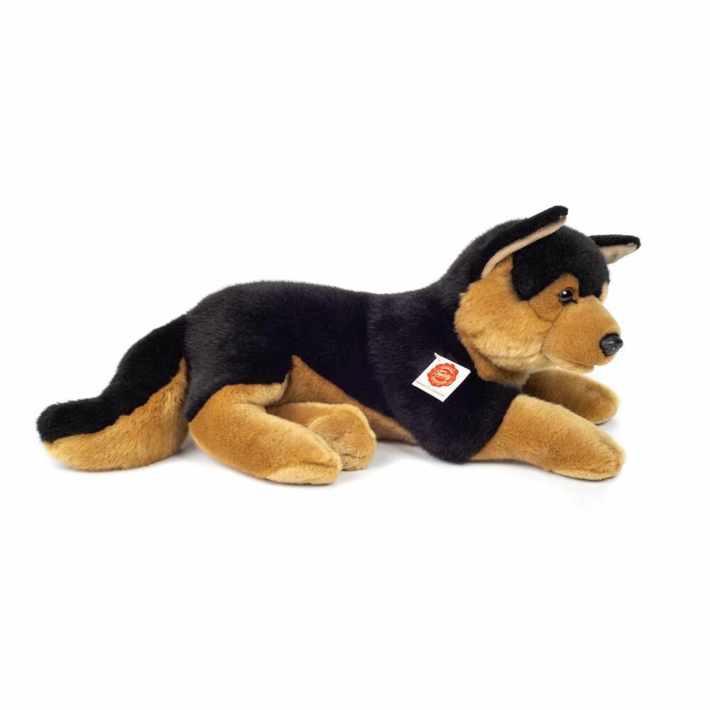 Teddy Hermann Schäferhund liegend, Kuscheltier, Stofftier, Plüschtier, Hund, Plüsch, Schwarz / Braun, 45 cm, 919643