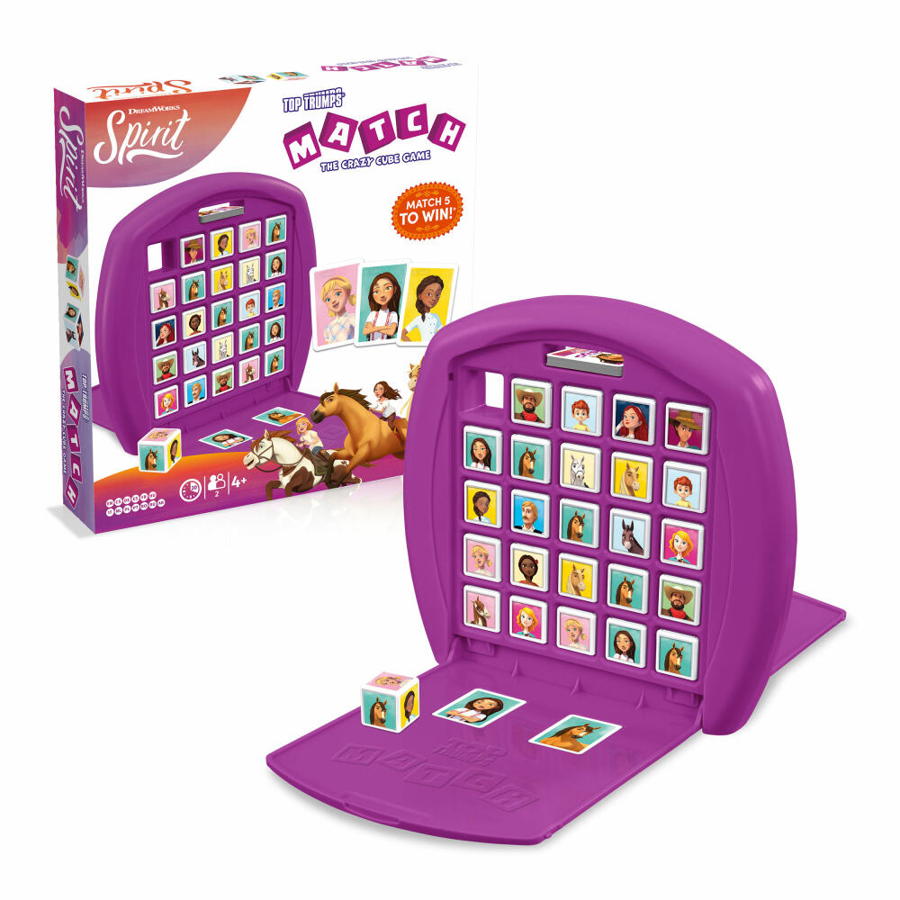 Winning Moves Top Trumps Match Spirit Riding Free, Dice Game, Board Game, Dice Game, Children's Game, 43380
