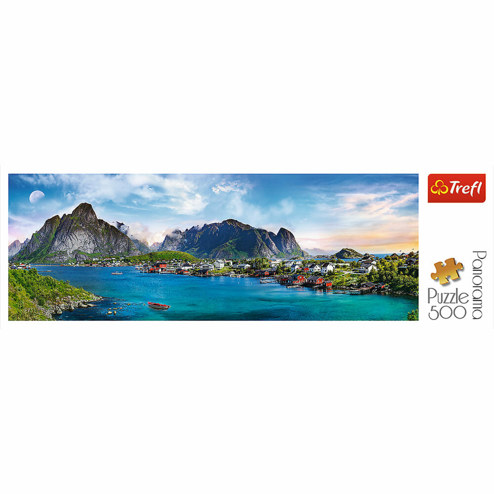 Trefl Panorama-Puzzle Lofoten Archipel, Norwegen, 500 Teile, 66 x 23.7 cm, 29500