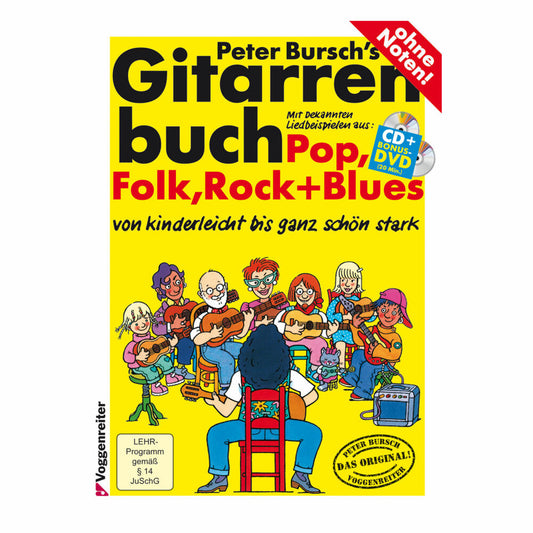 Voggenreiter Akustikgitarren Set, 7-tlg., Akustikgitarre 4/4, Notenständer NS-100, Gitarre, Notenpult