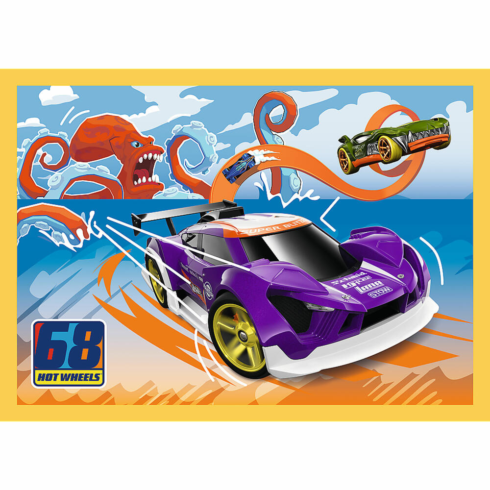 Trefl 4 in 1 Puzzle - Hot Wheel, 35 + 48 + 54 + 70 Teile, 28.5 x 20.5 cm, 34627