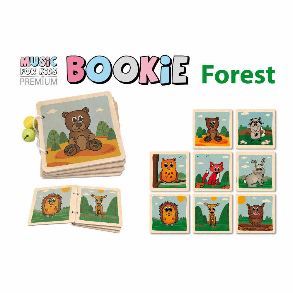 Voggenreiter Music for Kids Premium Bookie Forest, Holzbuch, Bilderbuch, Spielzeug, Kinder, 1241