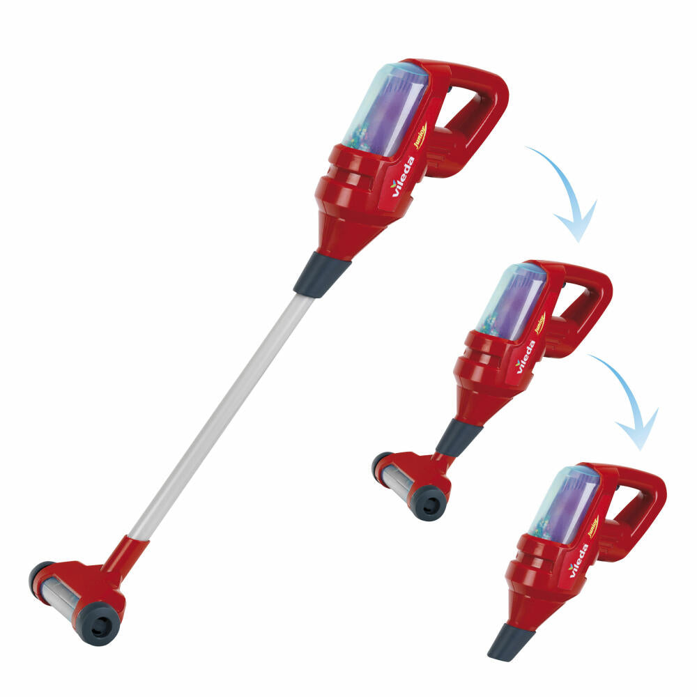Theo Klein Vileda Broom Cart with Vacuum Cleaner Upright 3in1, Children's Vacuum Cleaner, Children's Toy, Children's Toy, 6720