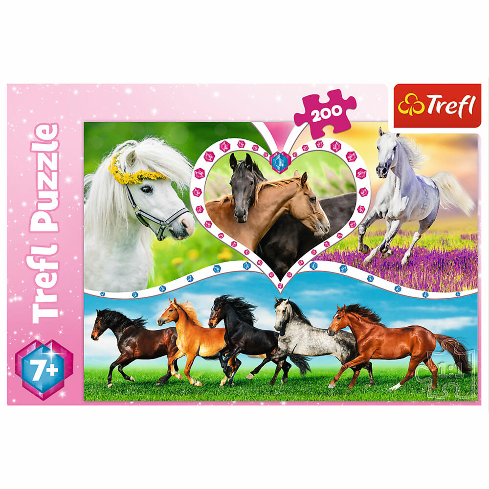 Trefl Puzzle Beautiful Horses, Children's Puzzle, 200 pieces, 48 x 34 cm, 13248