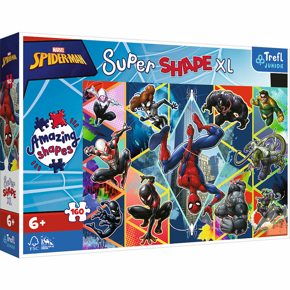 Trefl Junior Super Shape XL Puzzle Marvel Spiderman, 160 Teile, 60 x 40 cm, 50024
