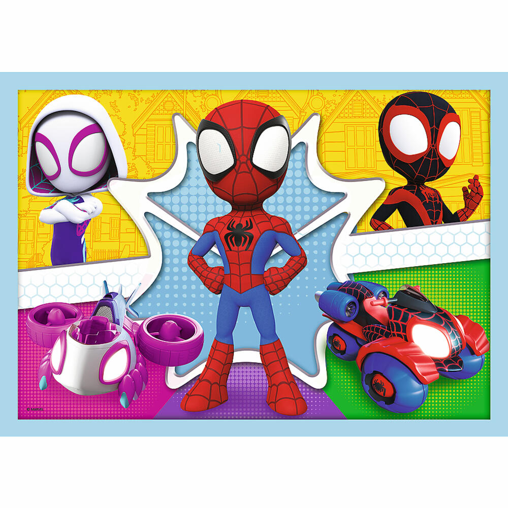 Trefl 4 in 1 Puzzle - Marvel Spidey, 12 + 15 + 20 + 24 Teile, 28.5 x 20.5 cm, 34611