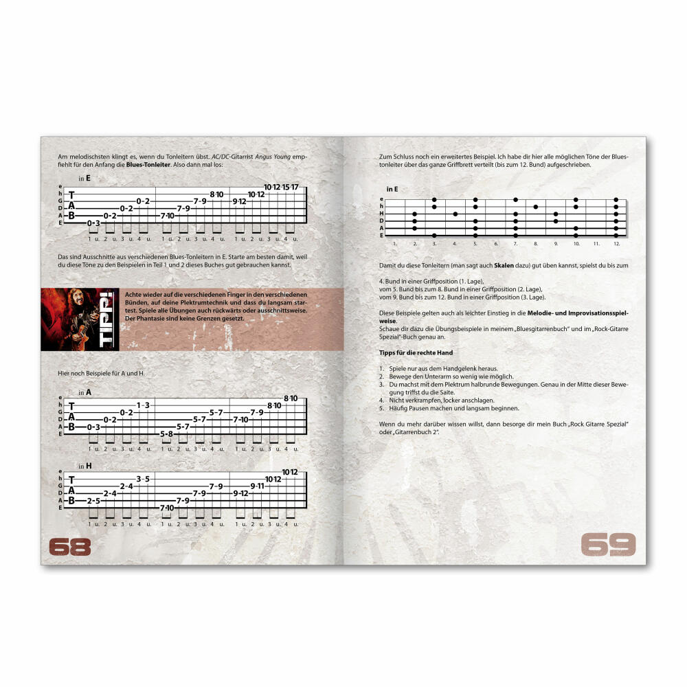 Voggenreiter Gitarren Set, 4-tlg., Peter Burschs Rock Gitarre, Notenständer NS-100, Gitarren Buch