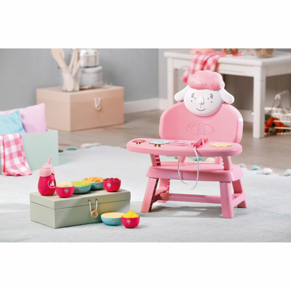 Zapf Creation Baby Annabell Lunch Time Tisch, Puppenstuhl, Puppenzubehör, Puppen Zubehör, Stuhl, 701911