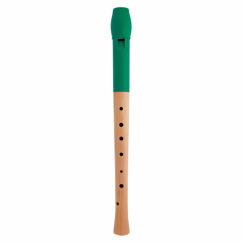 Voggenreiter Voggys Holz-Kunststoff-Blockflöte, Deutsche Griffweise, Block Flöte, Grüner Flötenkopf, 1252