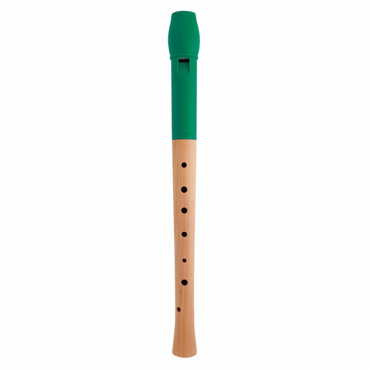 Voggenreiter Voggys Holz-Kunststoff-Blockflöte, Deutsche Griffweise, Block Flöte, Grüner Flötenkopf, 1252
