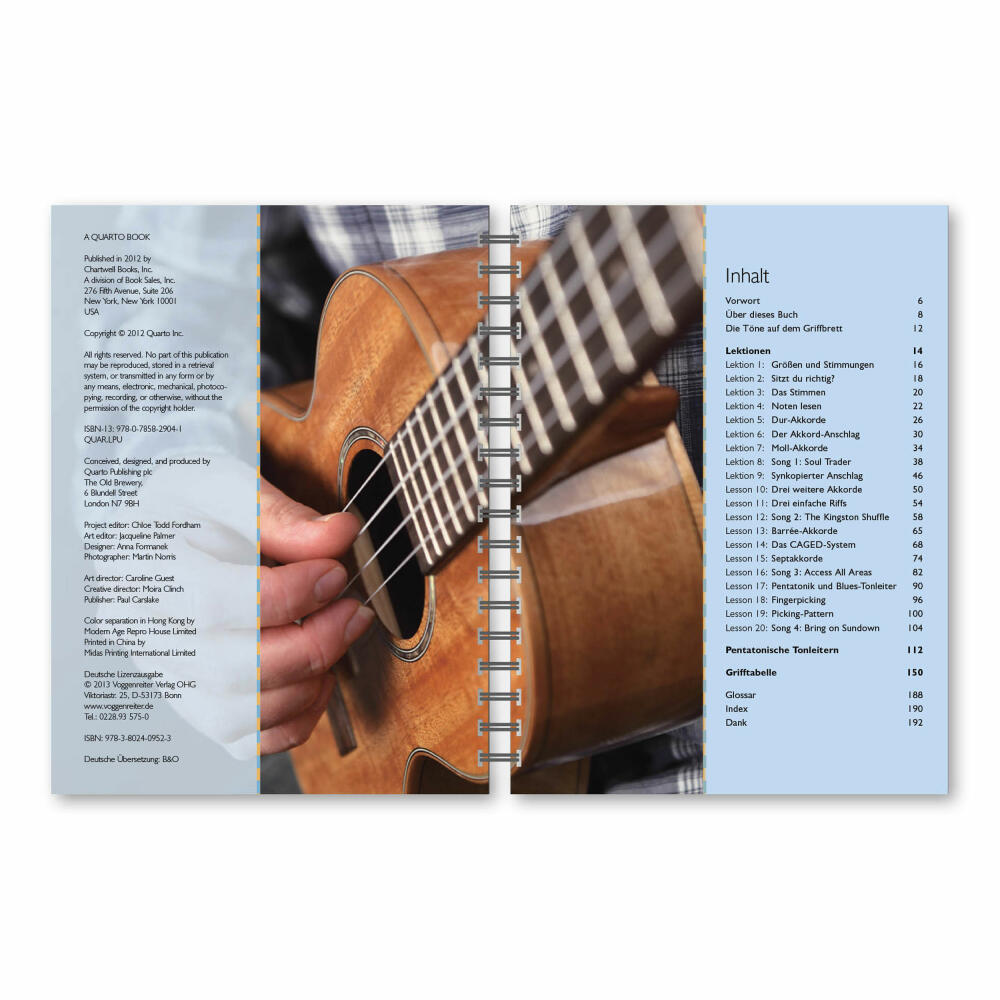 Voggenreiter Ukulelen Set, 3-tlg., Outdoor-Ukulele, Gitarre, Der Komplettkurs, Ukulelenschule
