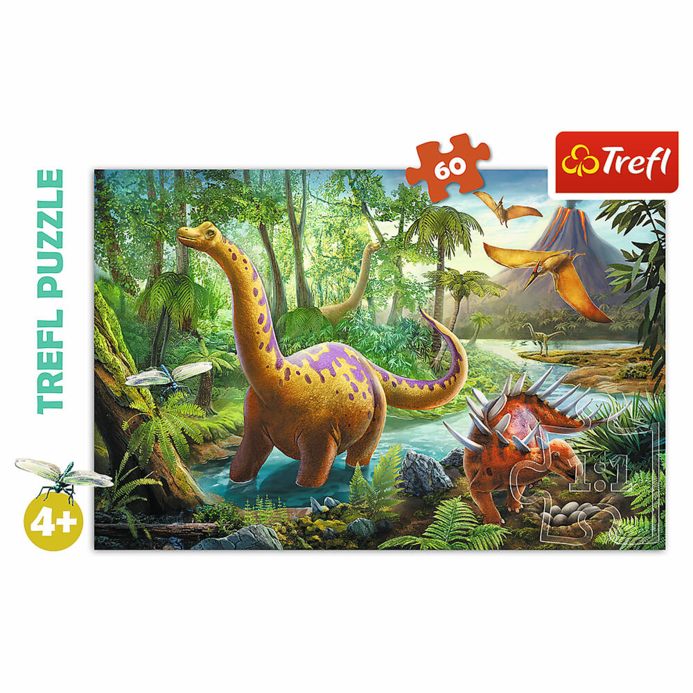 Trefl Puzzle Dinosaurs, children's puzzle, dinosaurs, 60 pieces, 33 x 22 cm, 17319