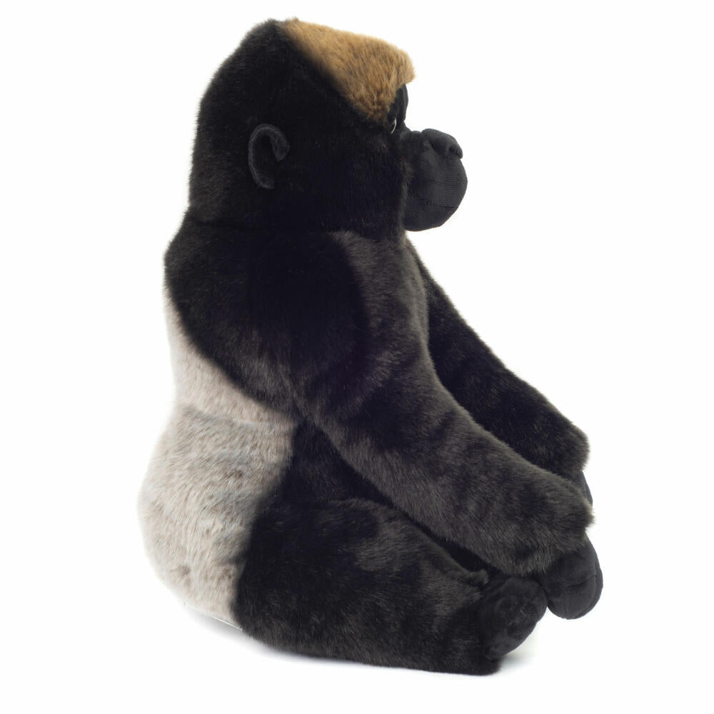Teddy Hermann Berggorilla sitzend, Kuscheltier, Stofftier, Plüschtier, Gorilla, Wildtier, Plüsch, Schwarz, 35 cm, 929437