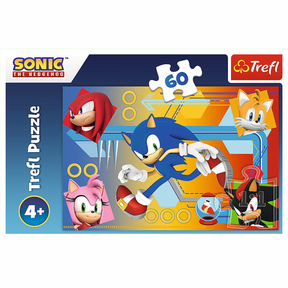 Trefl Puzzle Sonic the Hedgehog, children's puzzle, 60 pieces, 33 x 22 cm, 17387