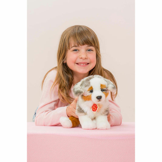 Teddy Hermann Australian Shepherd Welpe, Kuscheltier, Stofftier, Plüschtier, Hund, Sonderedition Lieblingshunde, sitzend, Plüsch, Mehrfarbig, 22 cm, 91935