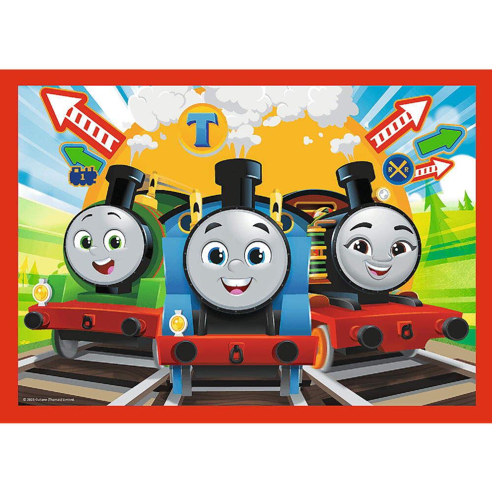 Trefl 4 in 1 Puzzle - Thomas die Lokomotive, 12 + 15 + 20 + 24 Teile, 28.5 x 20.5 cm, 34619