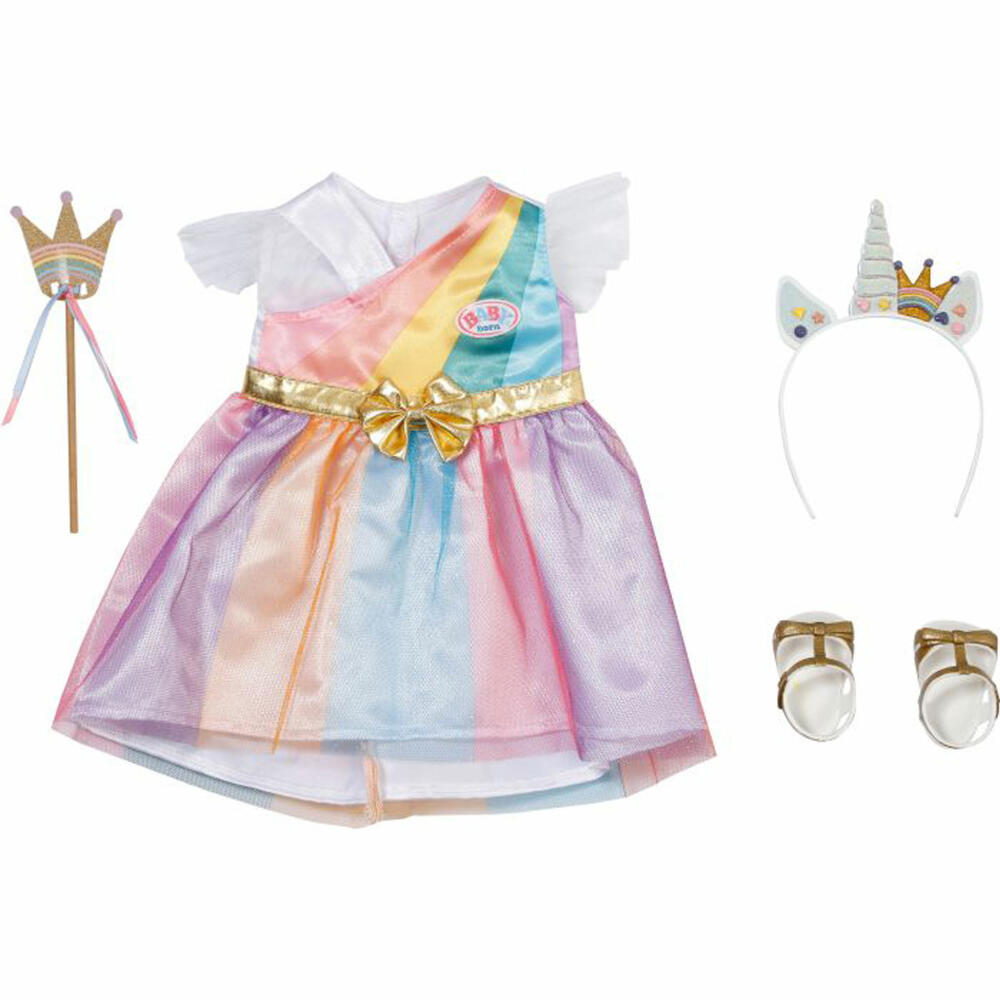 BABY born Zapf BABY born Fantasy Deluxe Prinzessin, Puppenkleidung, Kleid, Kleidung, Einhorn, für 43 cm Puppe, 830338