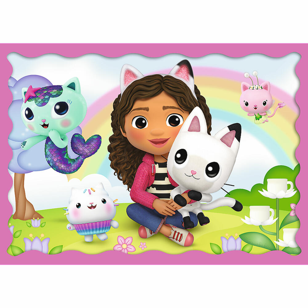 Trefl 4 in 1 Puzzle - Gabbys Dollhouse, 35 + 48 + 54 + 70 Teile, 28.5 x 20.5 cm, 34620