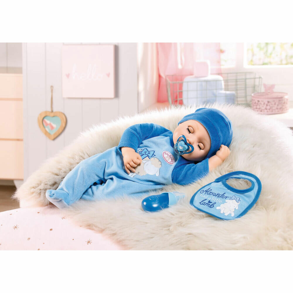 Zapf Creation Baby Annabell Alexander, Puppe mit Funktion, Spielpuppe, Babypuppe, ca. 43 cm, 706305
