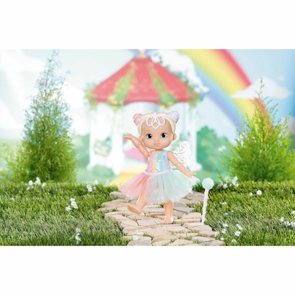 Zapf Creation BABY born Storybook Fairy Rainbow, Feen-Puppe, Spielpuppe, mit Flügelfunktion, 18 cm, 831830