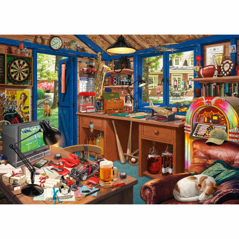 Schmidt Spiele Secret Puzzle Father's Workshop, Steve Read, Adult Puzzle, 1000 Pieces, 59977