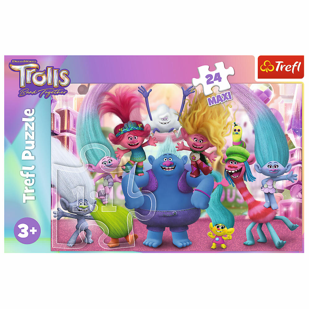 Trefl Maxi Puzzle Trolls, Children's Puzzle, Trolls, 24 pieces, 60 x 40 cm, 14359