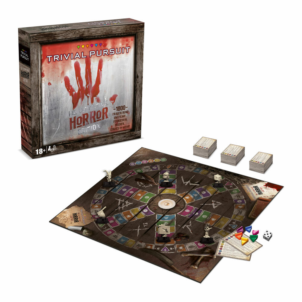 Winning Moves Trivial Pursuit Horror XL, card game, quiz game, board game, knowledge game, 47681