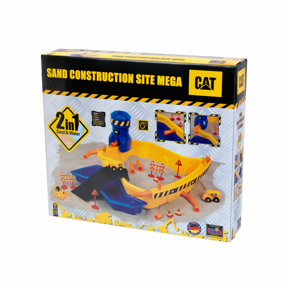 Theo Klein Cat Sand Construction Site Mega, Excavator, Tipper, Wheel Loader, Sand Toy, Children's Toy, 3248