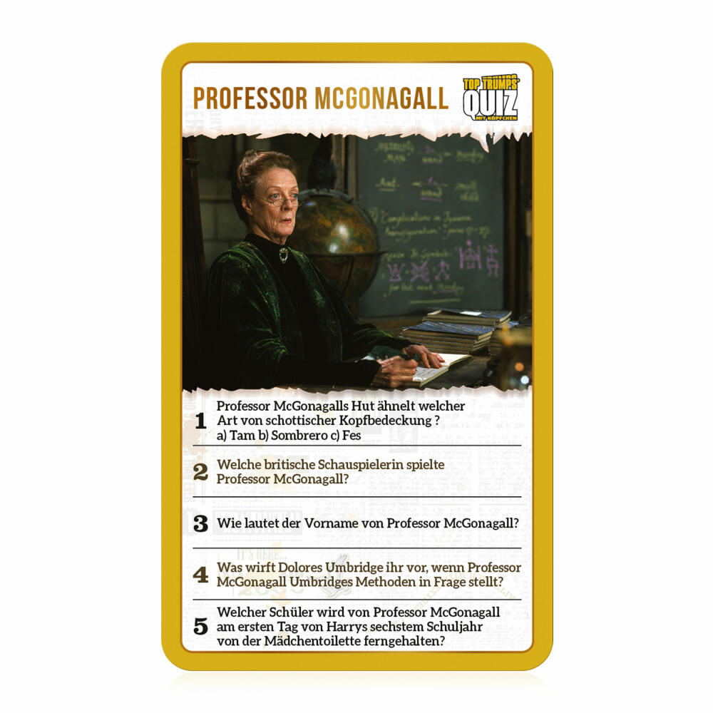 Winning Moves Top Trumps Quiz Harry Potter Hogwarts, Quiz Game, Board Game, Knowledge Game, 64077