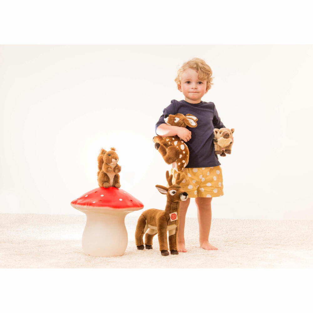 Teddy Hermann wild boar piglet, cuddly toy, stuffed toy, plush toy, forest animal, standing, plush, brown, 22 cm, 90832