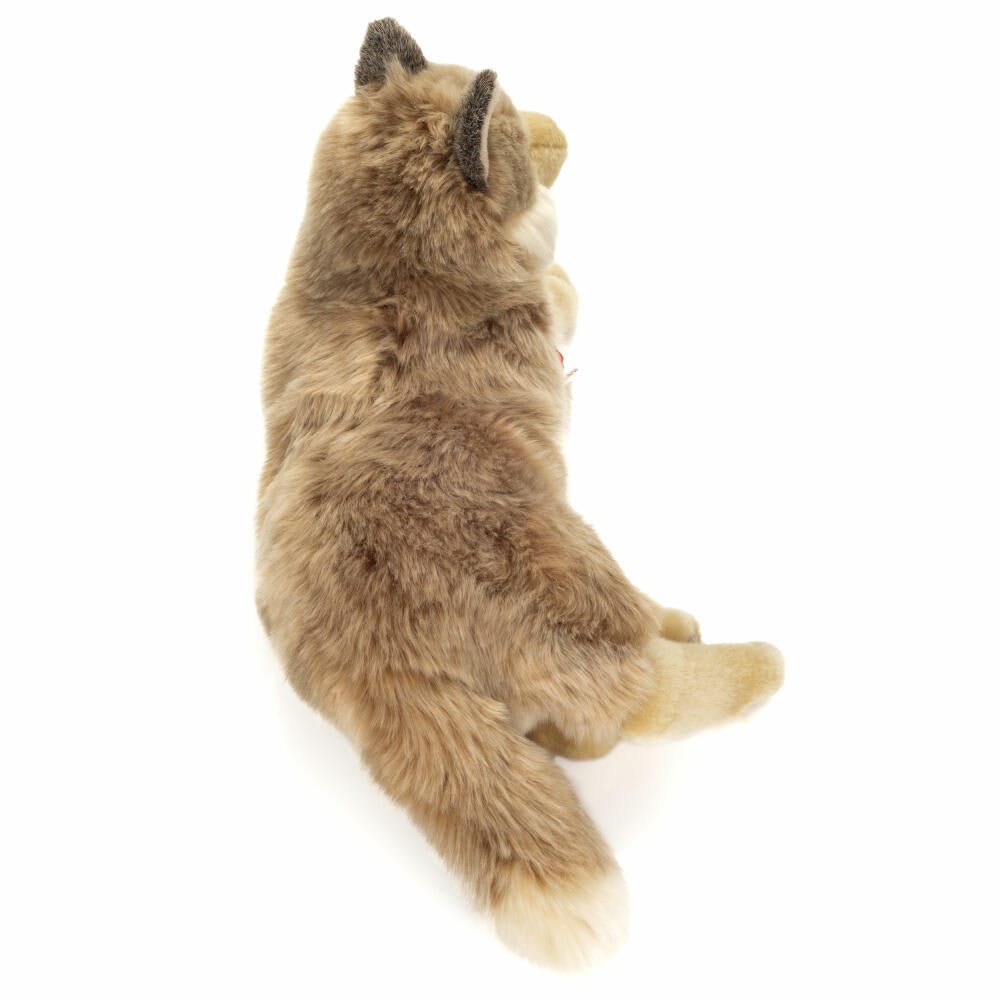 Teddy Hermann Wolf liegend, Plüschtier, Waldtier, Plüsch, Beige, Braun, 40 cm, 927372