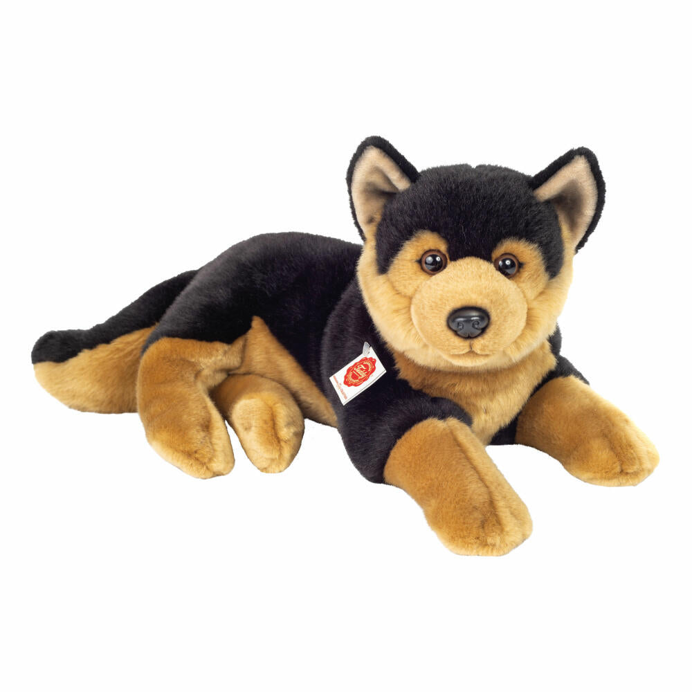 Teddy Hermann Schäferhund liegend, Kuscheltier, Stofftier, Plüschtier, Hund, Plüsch, Schwarz / Braun, 45 cm, 919643