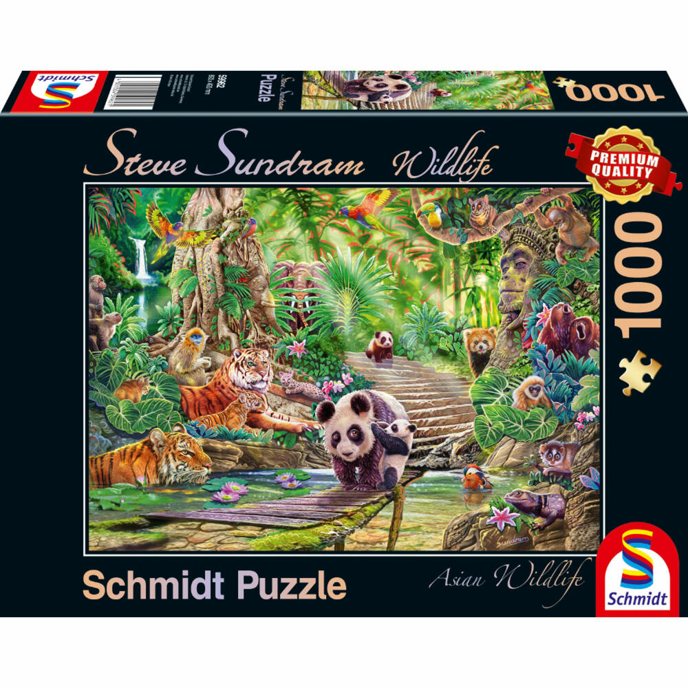 Schmidt Spiele Asiatische Tierwelt, Steve Sundram Wildlife, Puzzle, Erwachsenenpuzzle, 1000 Teile, 59962