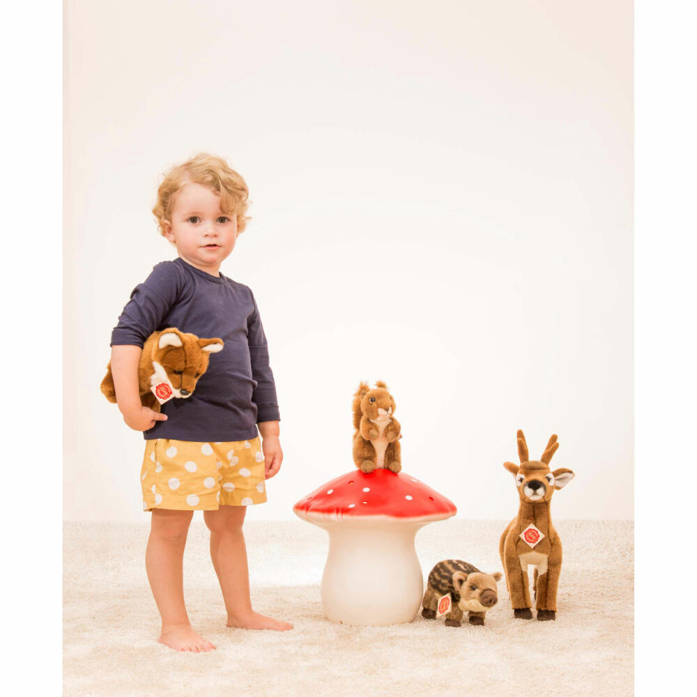 Teddy Hermann wild boar piglet, cuddly toy, stuffed toy, plush toy, forest animal, standing, plush, brown, 22 cm, 90832