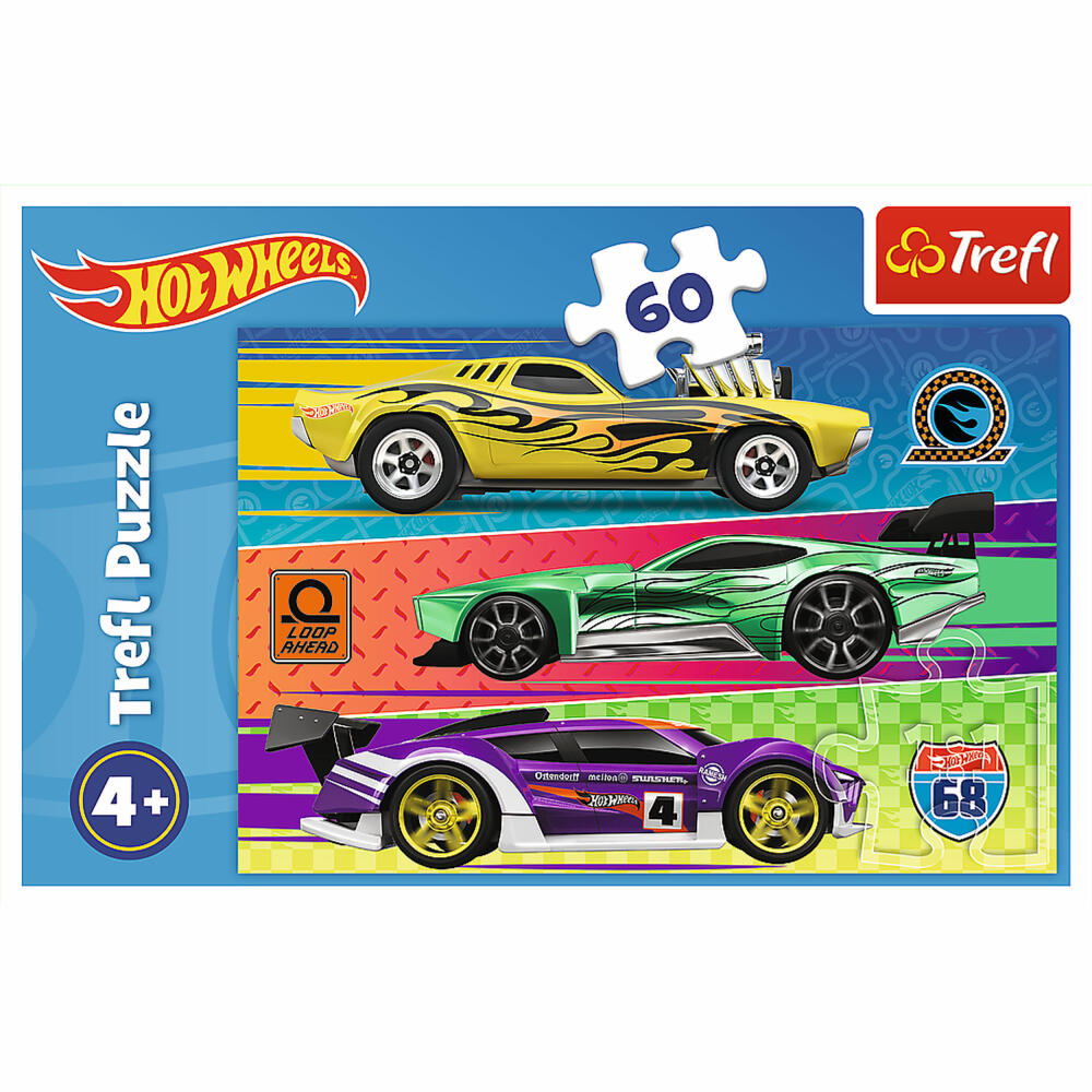 Trefl Puzzle Hot Wheels, children's puzzle, cars, 60 pieces, 33 x 22 cm, 17389