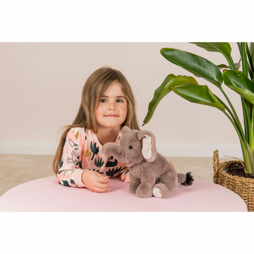 Teddy Hermann Elephant sitting, plush toy, cuddly toy, wild animal, plush, grey, 25 cm, 907435