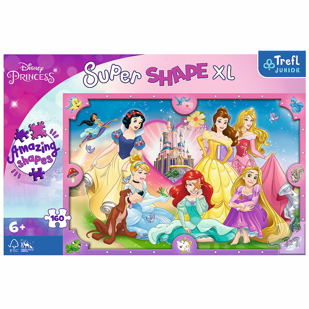 Trefl Junior Super Shape XL Puzzle Disney Princess, 160 Teile, 60 x 40 cm, 50025