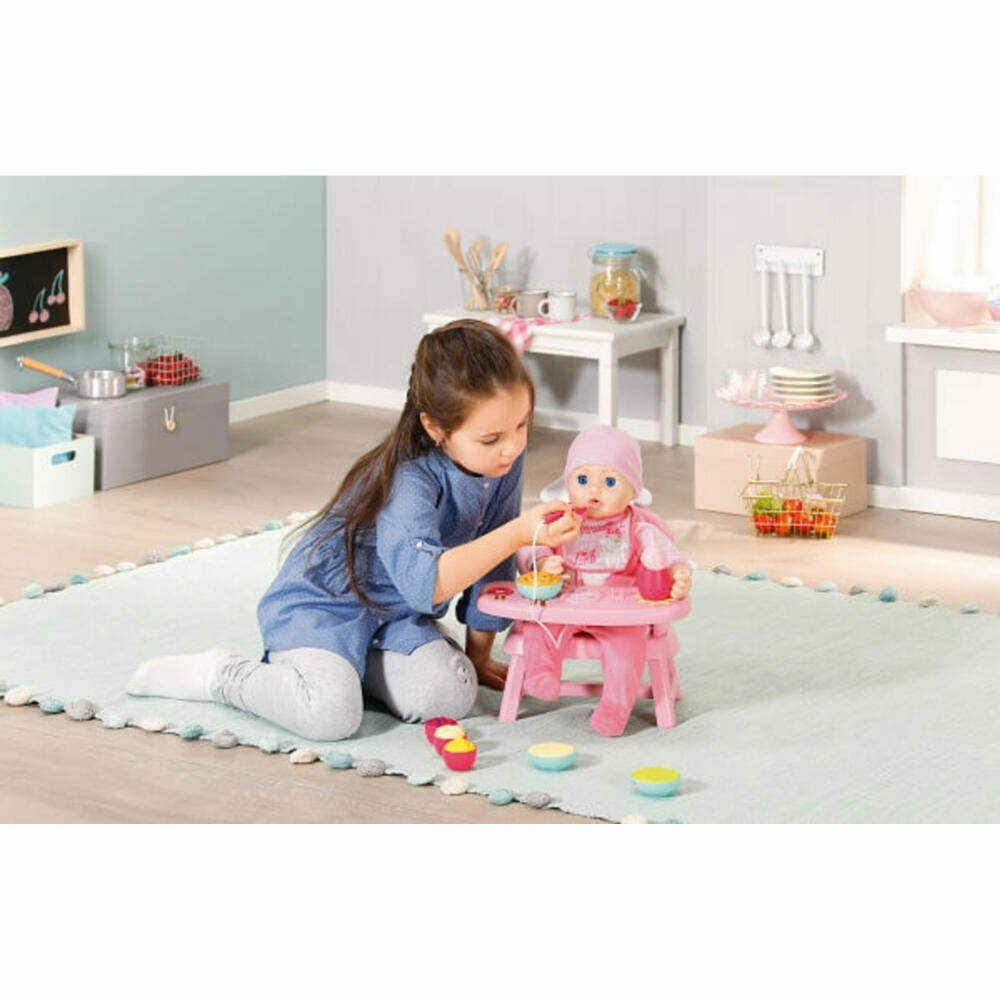 Zapf Creation Baby Annabell Lunch Time Tisch, Puppenstuhl, Puppenzubehör, Puppen Zubehör, Stuhl, 701911