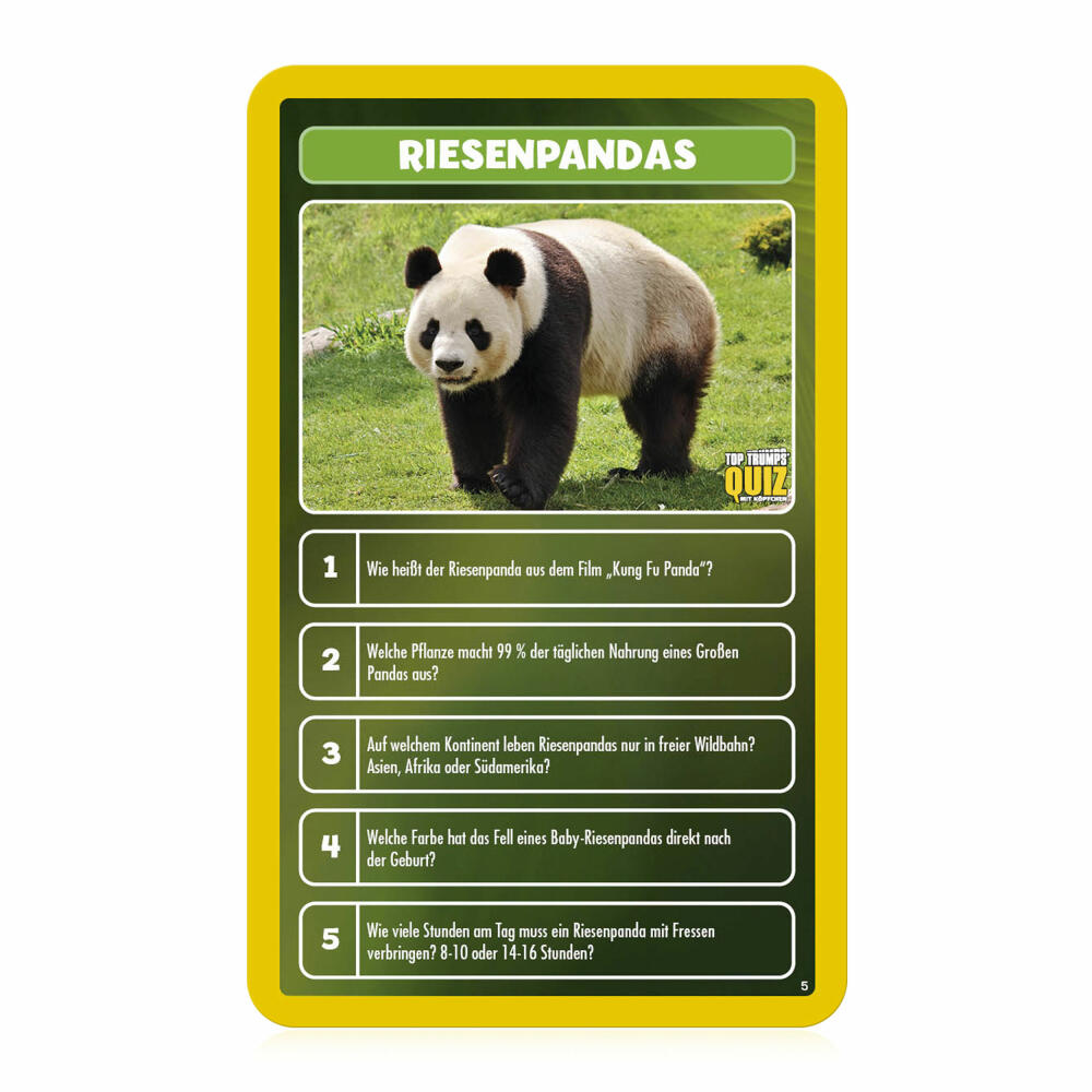 Winning Moves Top Trumps Quiz World of Animals, Quiz Game, Board Game, Knowledge Game, 47339