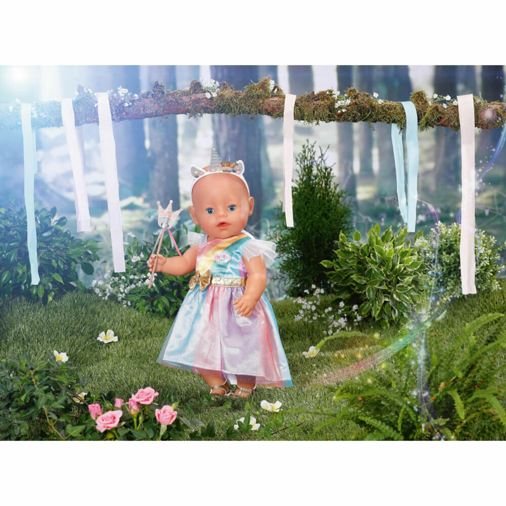 BABY born Zapf BABY born Fantasy Deluxe Prinzessin, Puppenkleidung, Kleid, Kleidung, Einhorn, für 43 cm Puppe, 830338