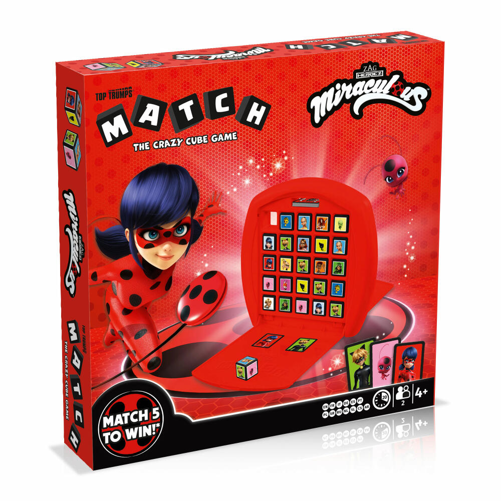 Winning Moves Top Trumps Match Miraculous, Dice Game, Board Game, Dice Game, Children's Game, 40594