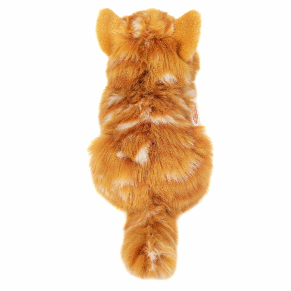 Teddy Hermann Katze Liegend, Kuscheltier, Stofftier, Plüschtier, Katzen, Plüsch, Rot Getigert, 20 cm, 918370