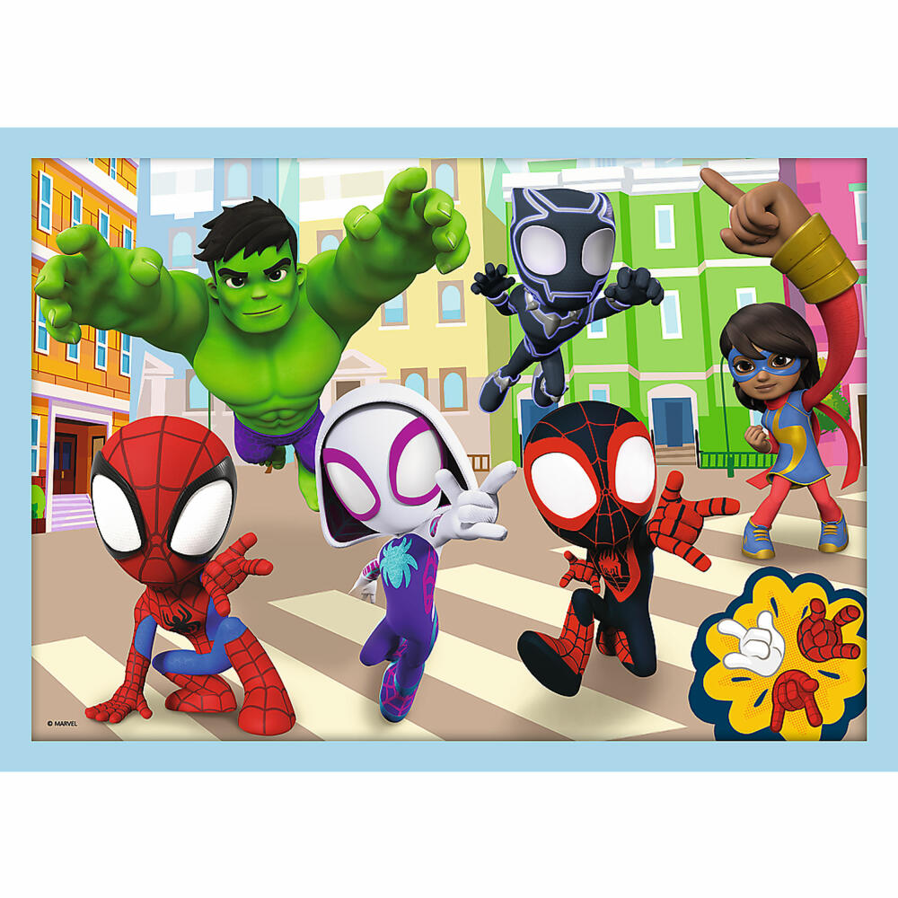 Trefl 4 in 1 Puzzle - Marvel Spidey, 12 + 15 + 20 + 24 Teile, 28.5 x 20.5 cm, 34611