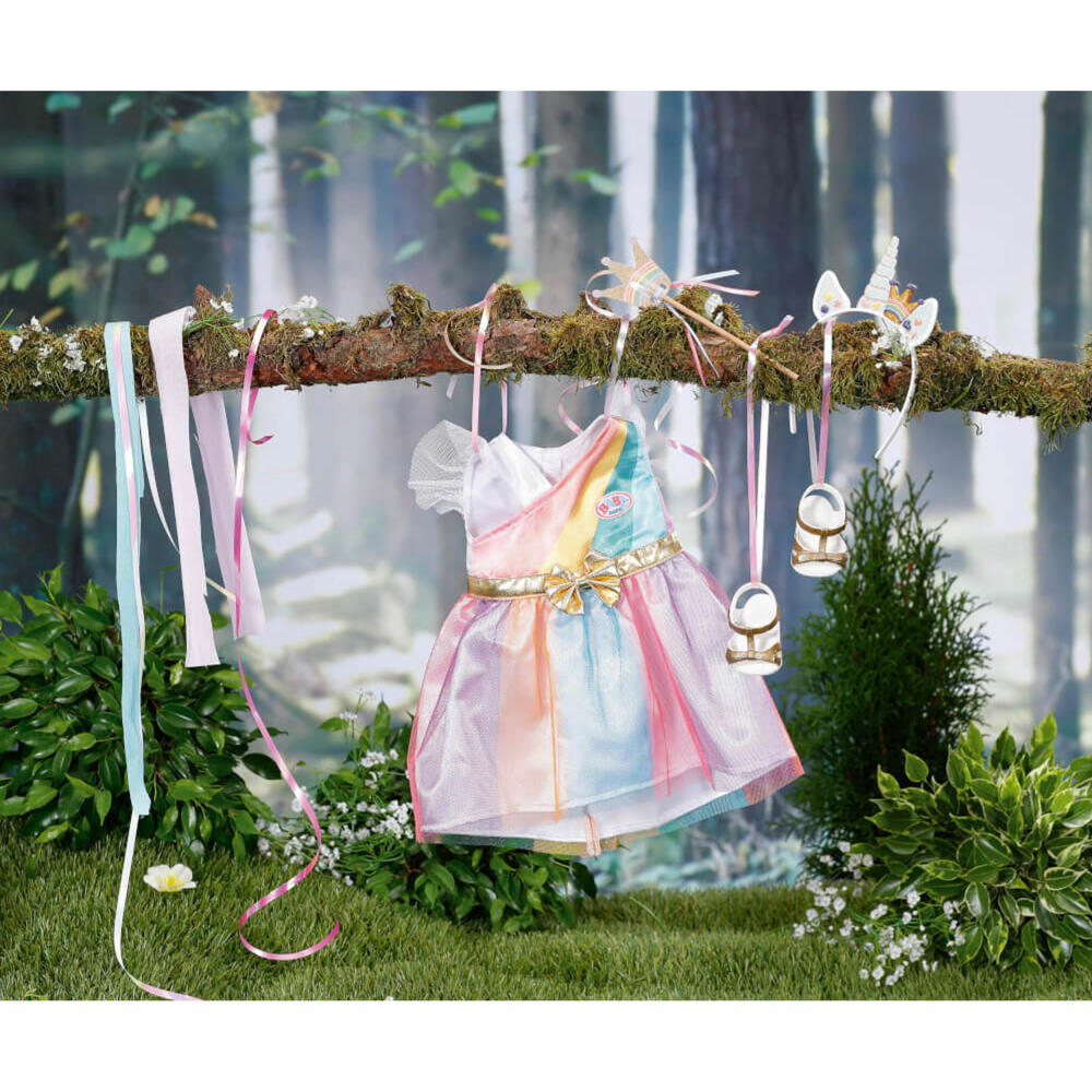BABY born Zapf BABY born Fantasy Deluxe Prinzessin, Puppenkleidung, Kleid, Kleidung, Einhorn, für 43 cm Puppe, 830338