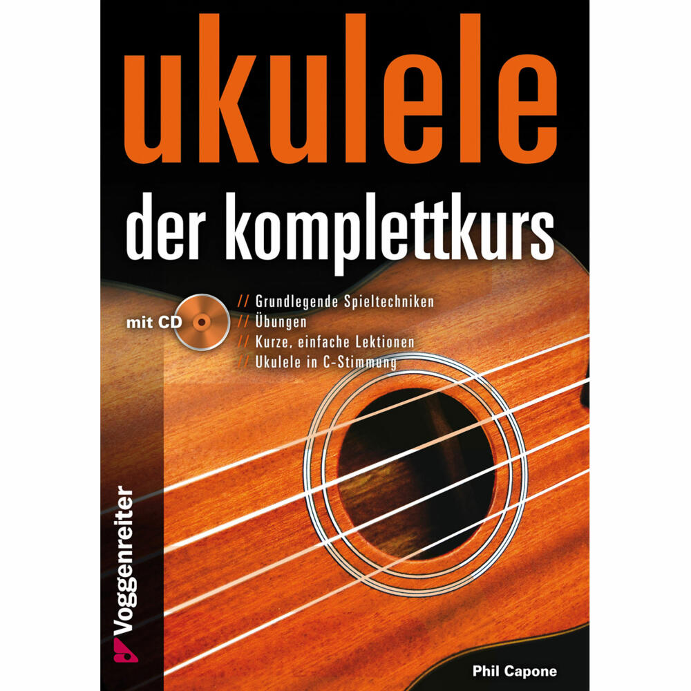 Voggenreiter Ukulelen Set, 3-tlg., Outdoor-Ukulele, Gitarre, Der Komplettkurs, Ukulelenschule