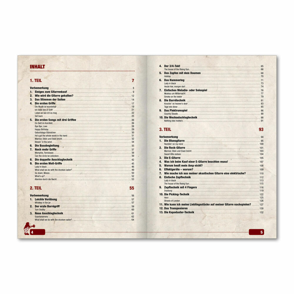 Voggenreiter Gitarren Set, 4-tlg., Peter Burschs Gitarrenbuch, Gitarrenständer GS-100, Gitarren Buch
