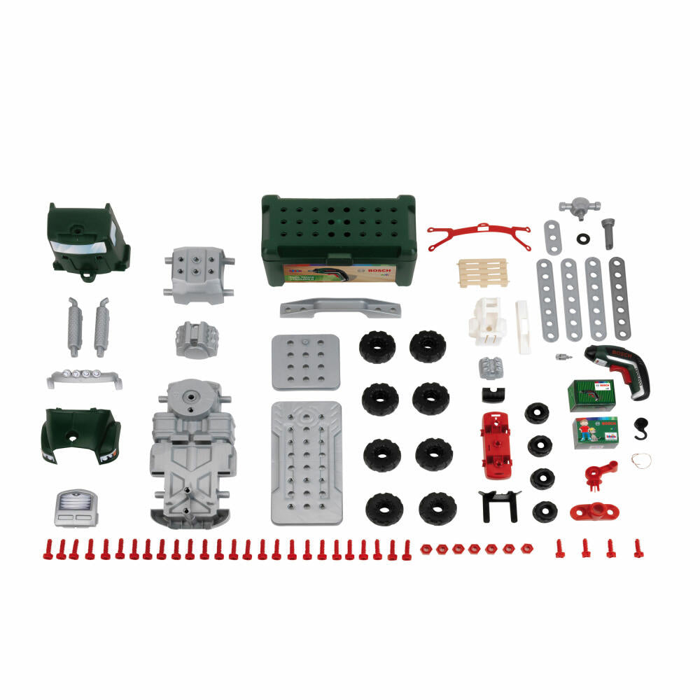 Theo Klein Bosch Screw Truck Set, 86 pcs., with Ixolino II, Cordless Screwdriver, Tool Box, Children's Toy, 8640
