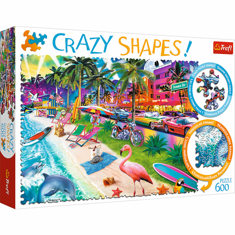 Trefl Puzzle Crazy Shapes Miami Beach, USA, 600 Teile, 68.3 x 48 cm, 11132