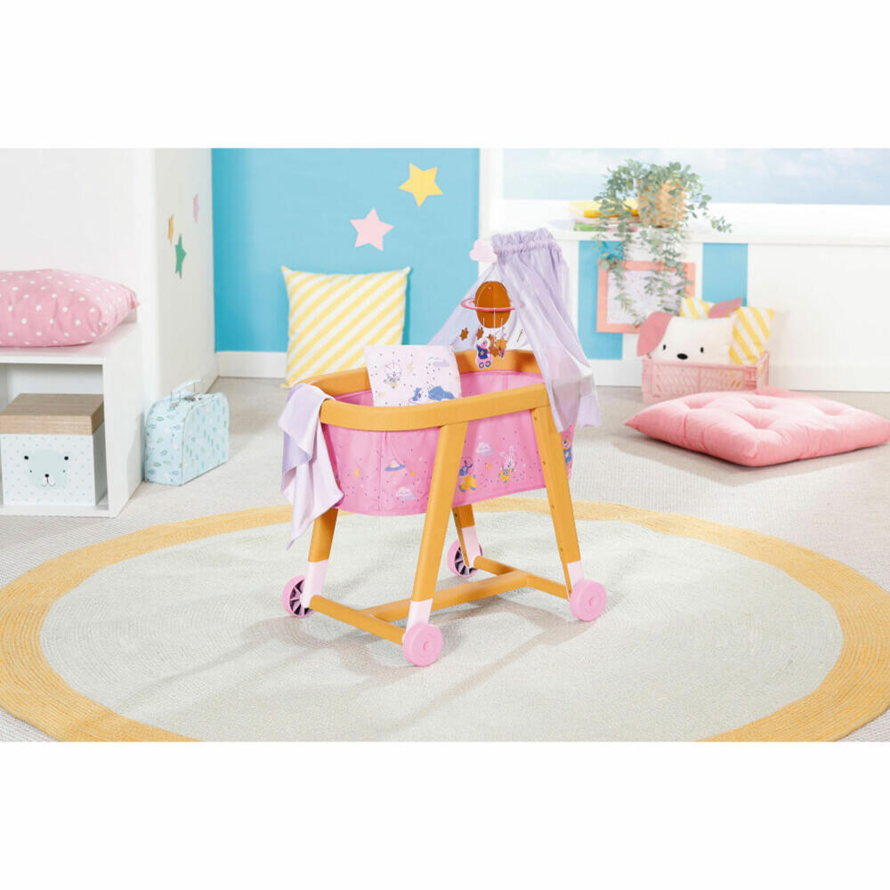 Zapf Creation BABY born Gute Nacht Stubenwagen, Puppenbett, Puppenzubehör, Puppen Zubehör, 829981