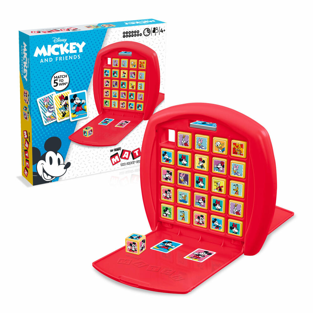 Winning Moves Top Trumps Match Mickey and Friends, Dice Game, Board Game, Dice Game, Children's Game, 48170